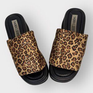 Leopard cheetah print Print Platform Slides – 90s Y2K Streetwear